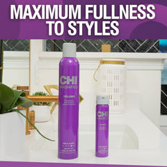 CHI Magnified Volume Finishing Hair Spray, efecto brillo intenso para cabellos brillantes.