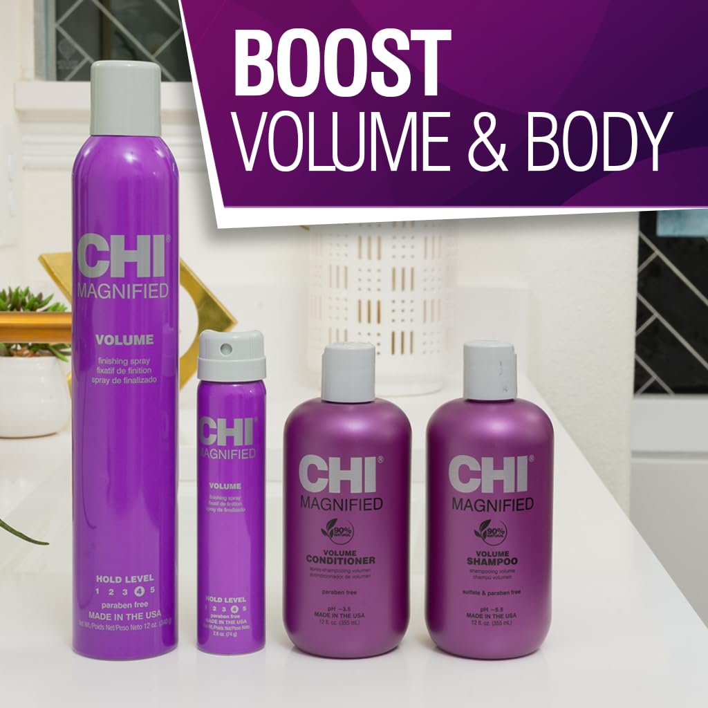 CHI Magnified Volume Finishing Hair Spray, protección gracias a cerámica y proteínas para el cabello.