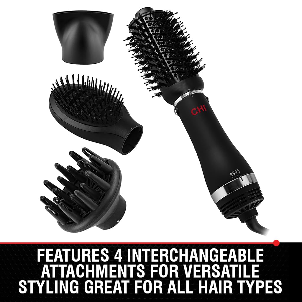 CHI Volumizer 4-in-1 paddle brush delivers a sleek, polished finish.