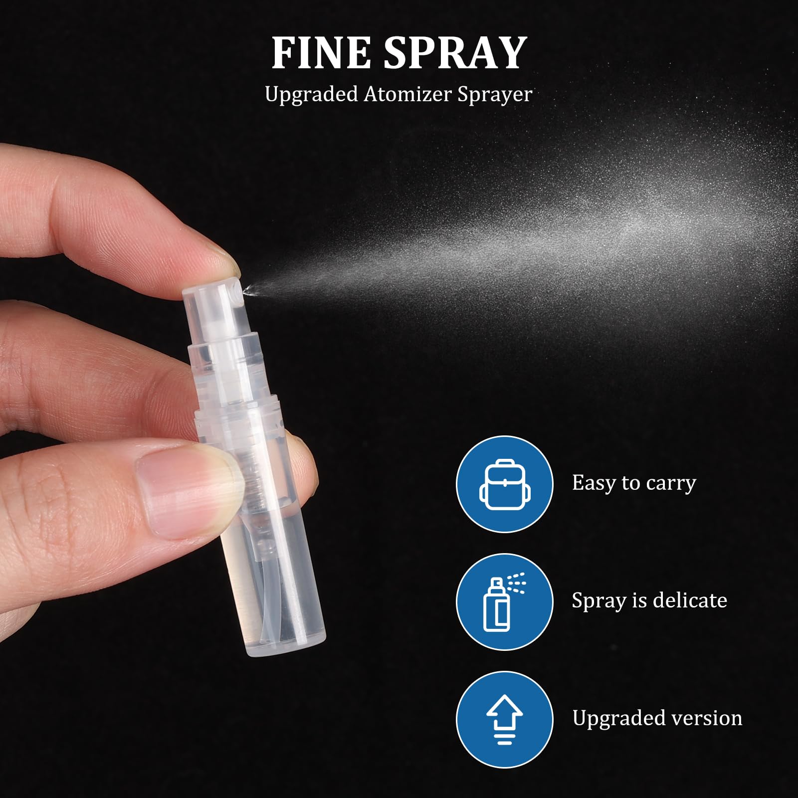 Chiallco spray nozzle close-up highlights fine mist for even fragrance application.