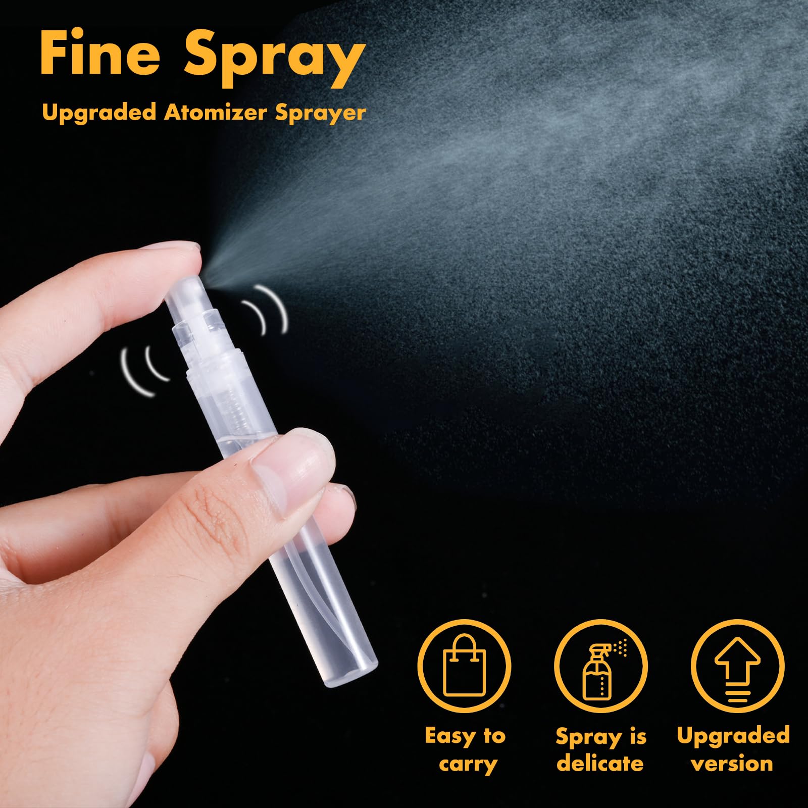 Chiallco transparent 5 ml spray bottle for easy refills on the go.