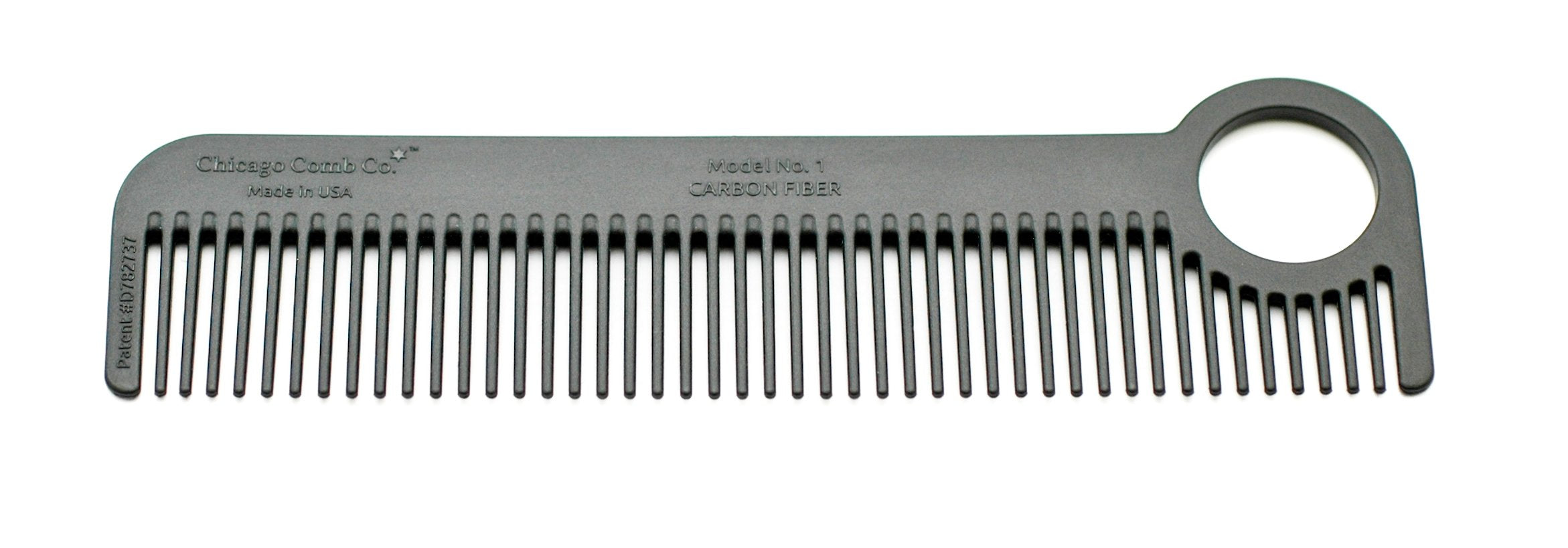 Chicago Comb Model 1 carbon fiber hair comb with a smooth, durable finish for daily use.