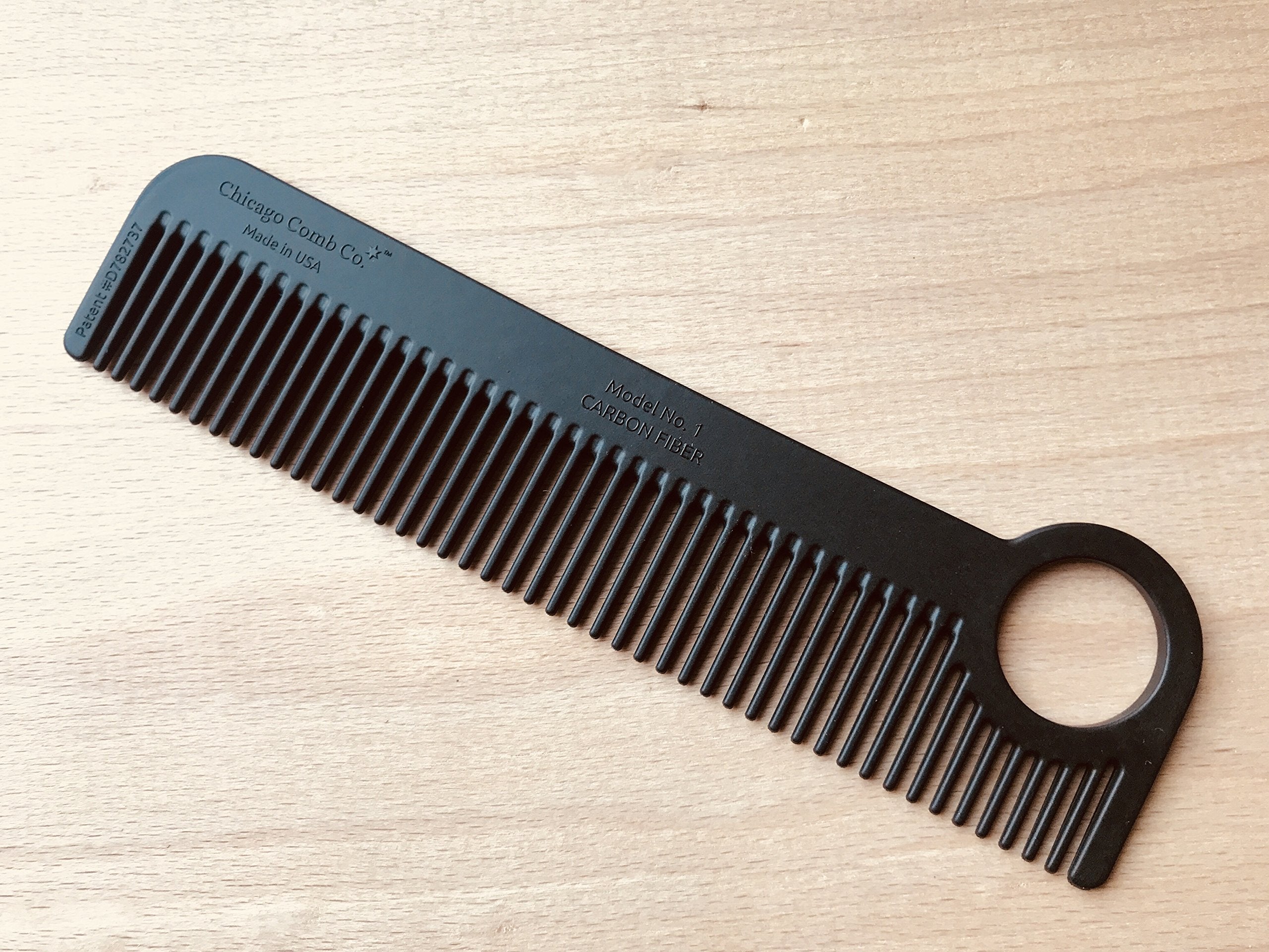 Chicago Comb Model 1 loop design offers easy grip and convenient hanging after styling.