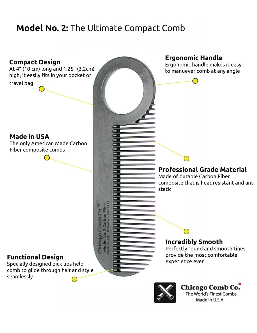 Chicago Comb Model 2 fine-tooth design for thinning hair.