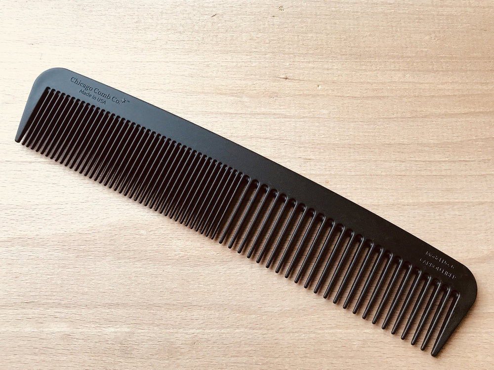 Chicago Comb Model 6 made-in-usa badge on a durable handle