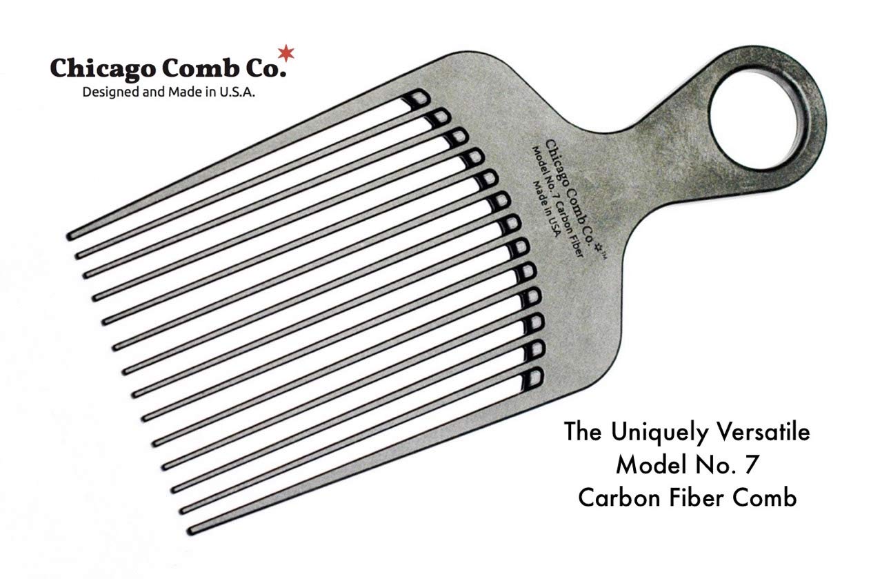 Chicago Comb Model 7 carbon fiber pick proudly made in USA