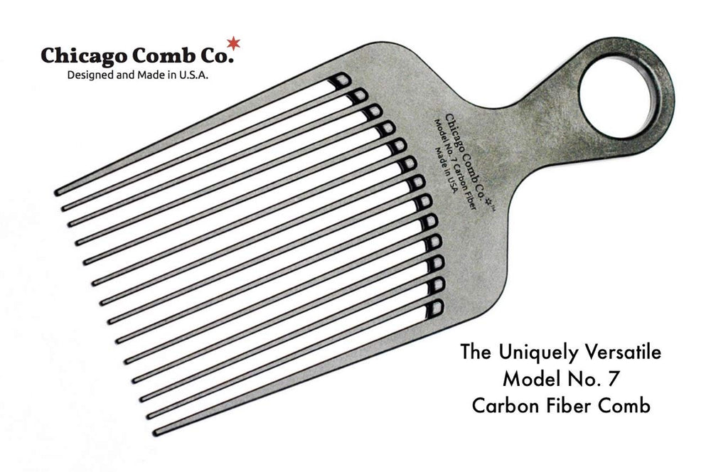 Chicago Comb Model 7 carbon fiber pick proudly made in USA