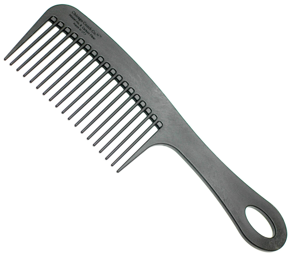 Chicago Comb Model 8 carbon fiber detangling for thick, curly hair.
