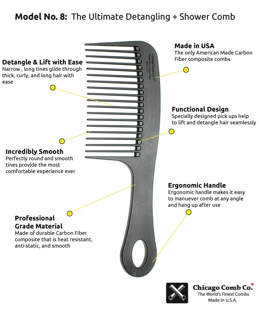 Chicago Comb Model 8 versatile tool for hair and beard care routines.