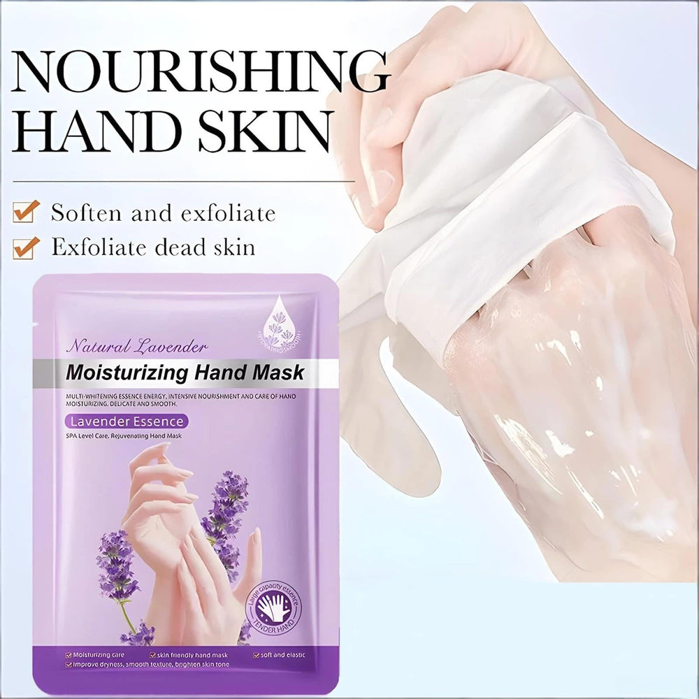 Chicwe Lavender hand mask before-and-after shows smoother skin.