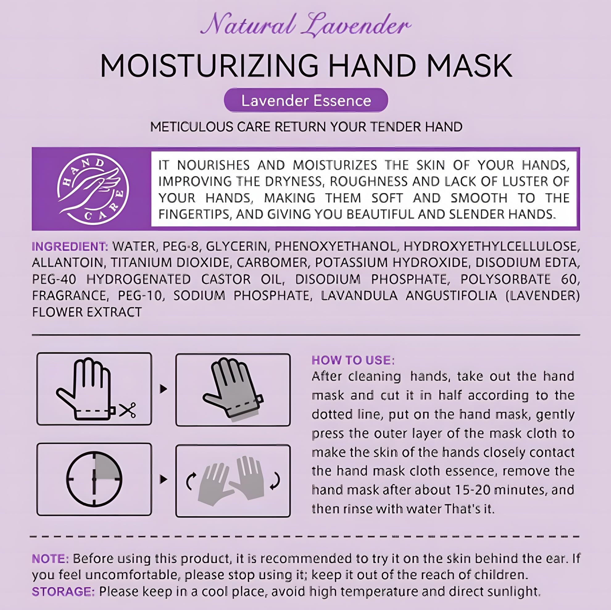 Chicwe Lavender hand mask eco-pack for convenient, clean use.