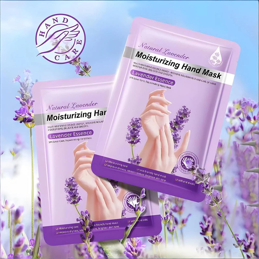 Chicwe Lavender hand mask leaves skin soft and refreshed.