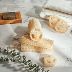 Chill Ah Green Glow loofah texture detail highlighting plant-based fibers.