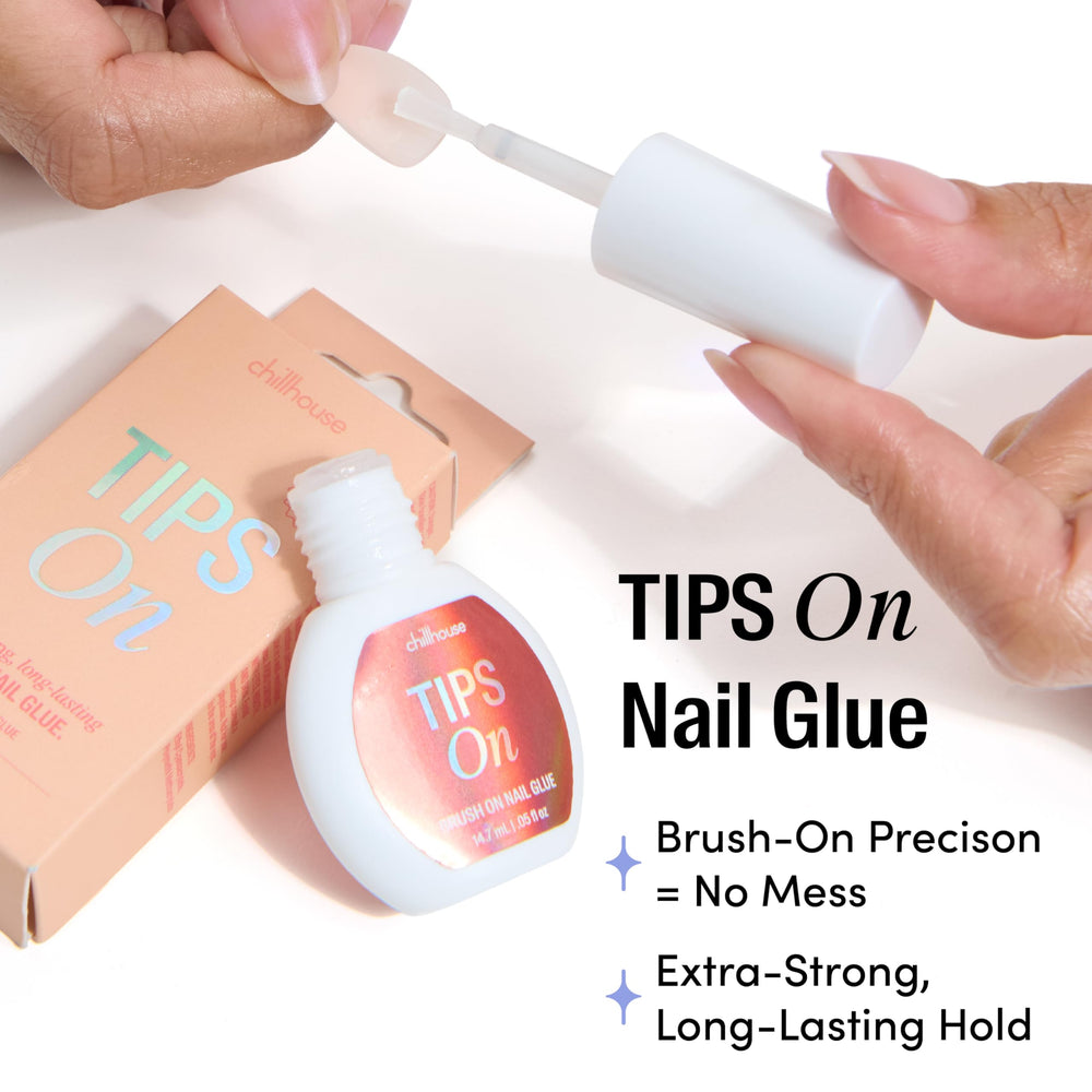 Chillhouse extra-strong nail glue application ensures secure tips with minimal mess