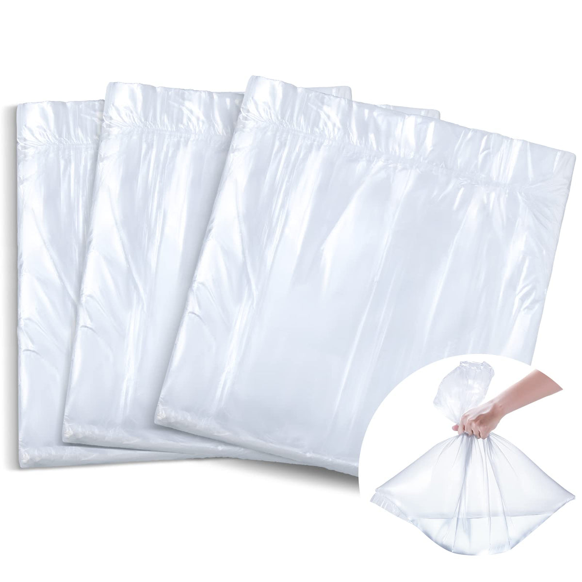 Chinco 100-pack disposable foot tub liners package showing sturdy bags for clean pedicure sessions
