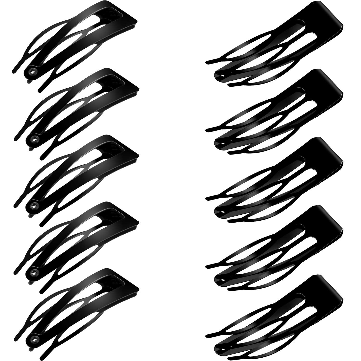 Chinco pinza pelo doble agarre metal 2p negro, sujeción estable para peinados diarios