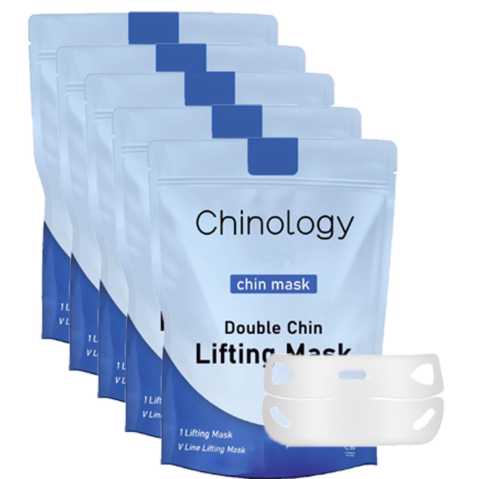 Chinology Chin Mask in application for potential jawline refinement
