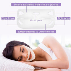 Chinology Double Chin Lifting Mask applied to chin and neck for contouring.