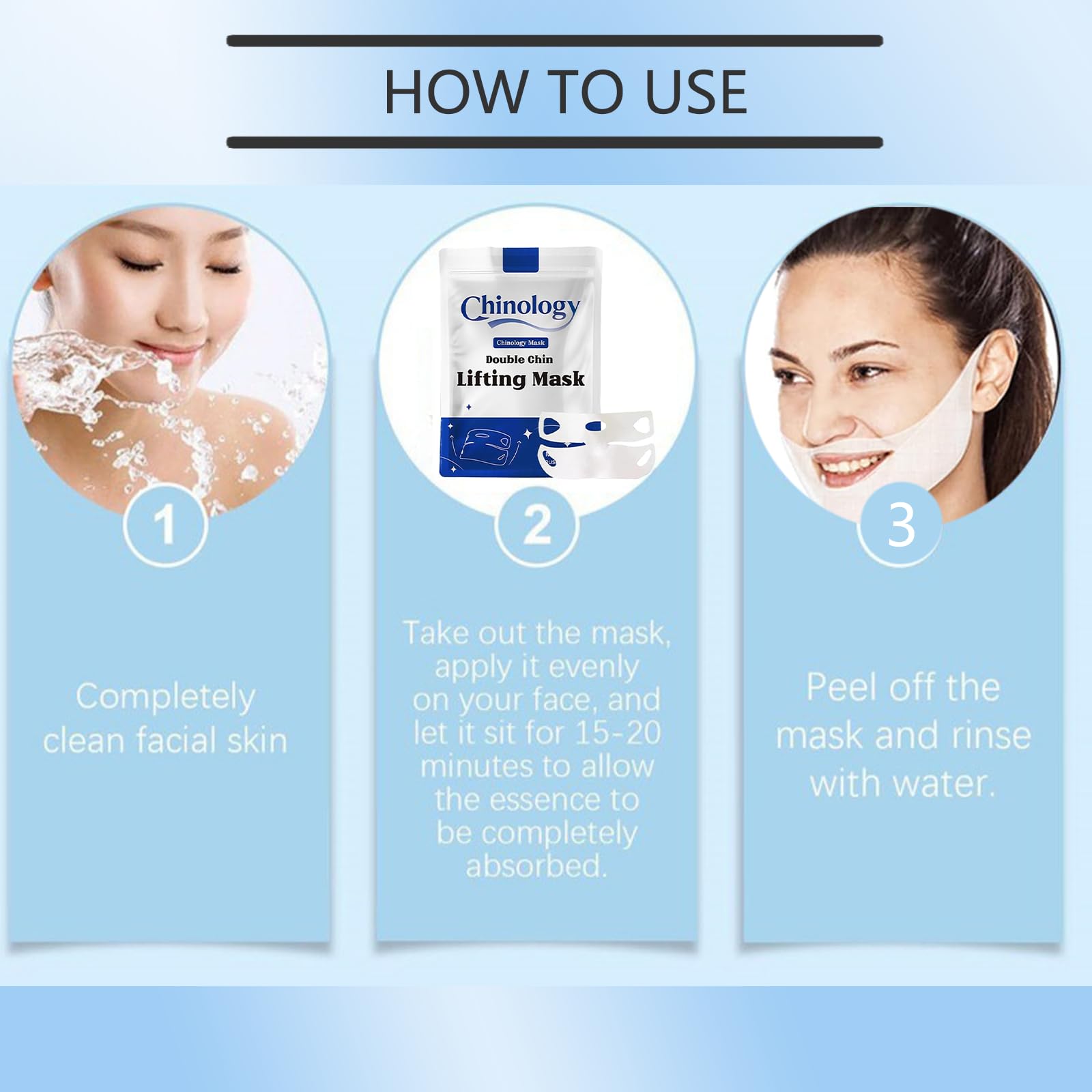 Chinology mask ingredients diagram highlights nourishing botanicals for skin-friendly care.