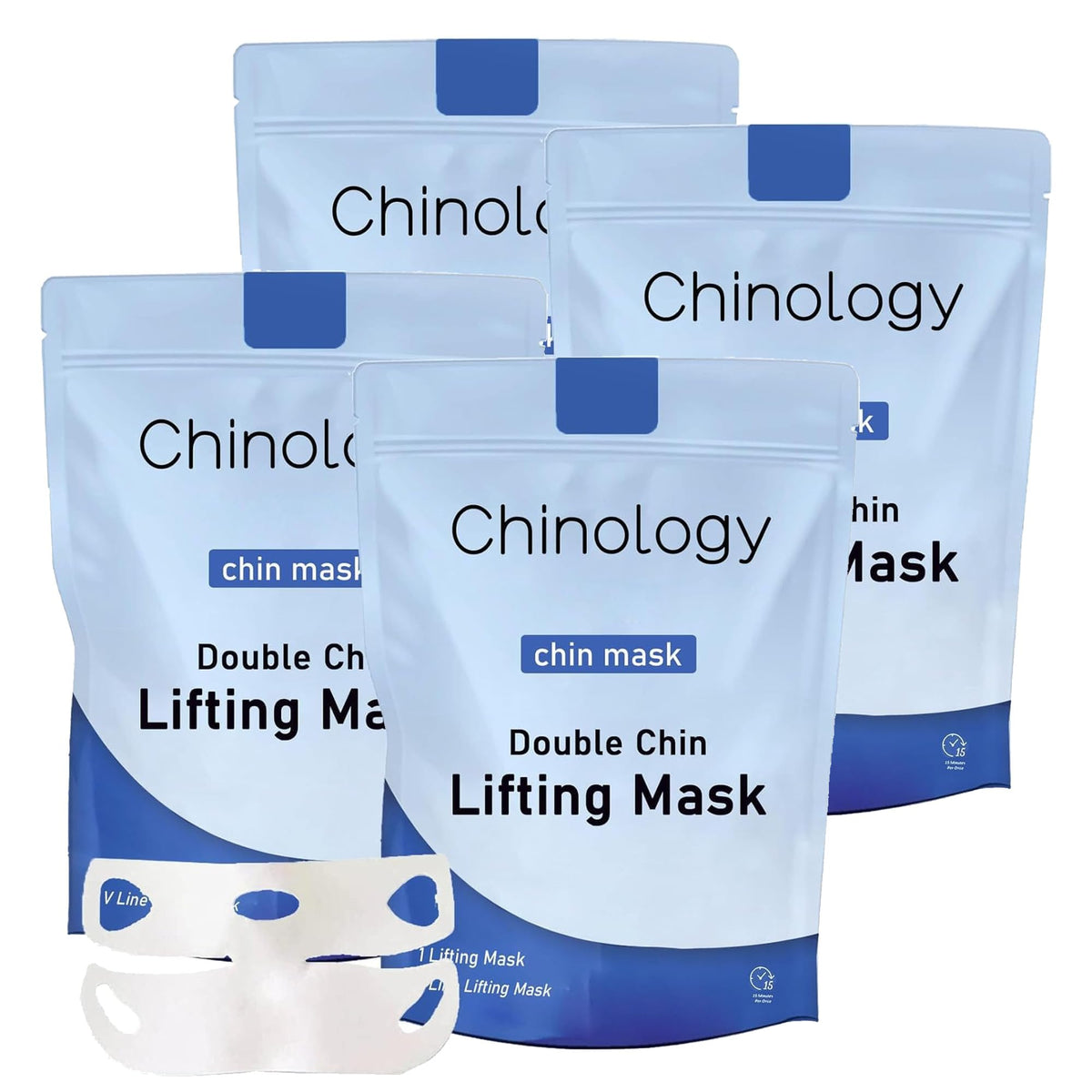 Chinology Double Chin Lifting Mask packaging, travel-friendly design for on-the-go contouring.