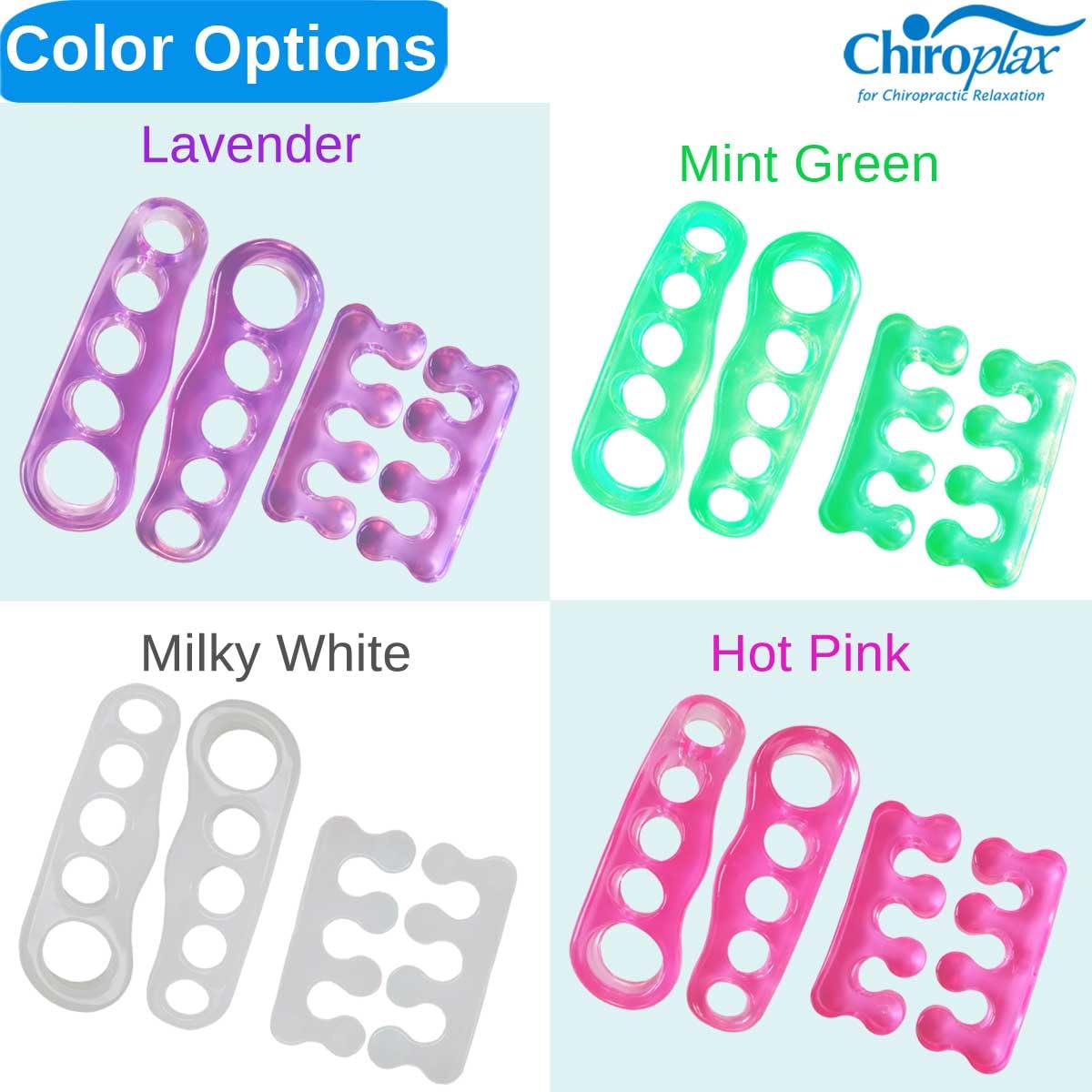 Chiroplax bunionette straighteners help realign overlapping toes at home.