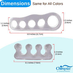 Chiroplax overlapping-toe stretchers support daily toe alignment routines.