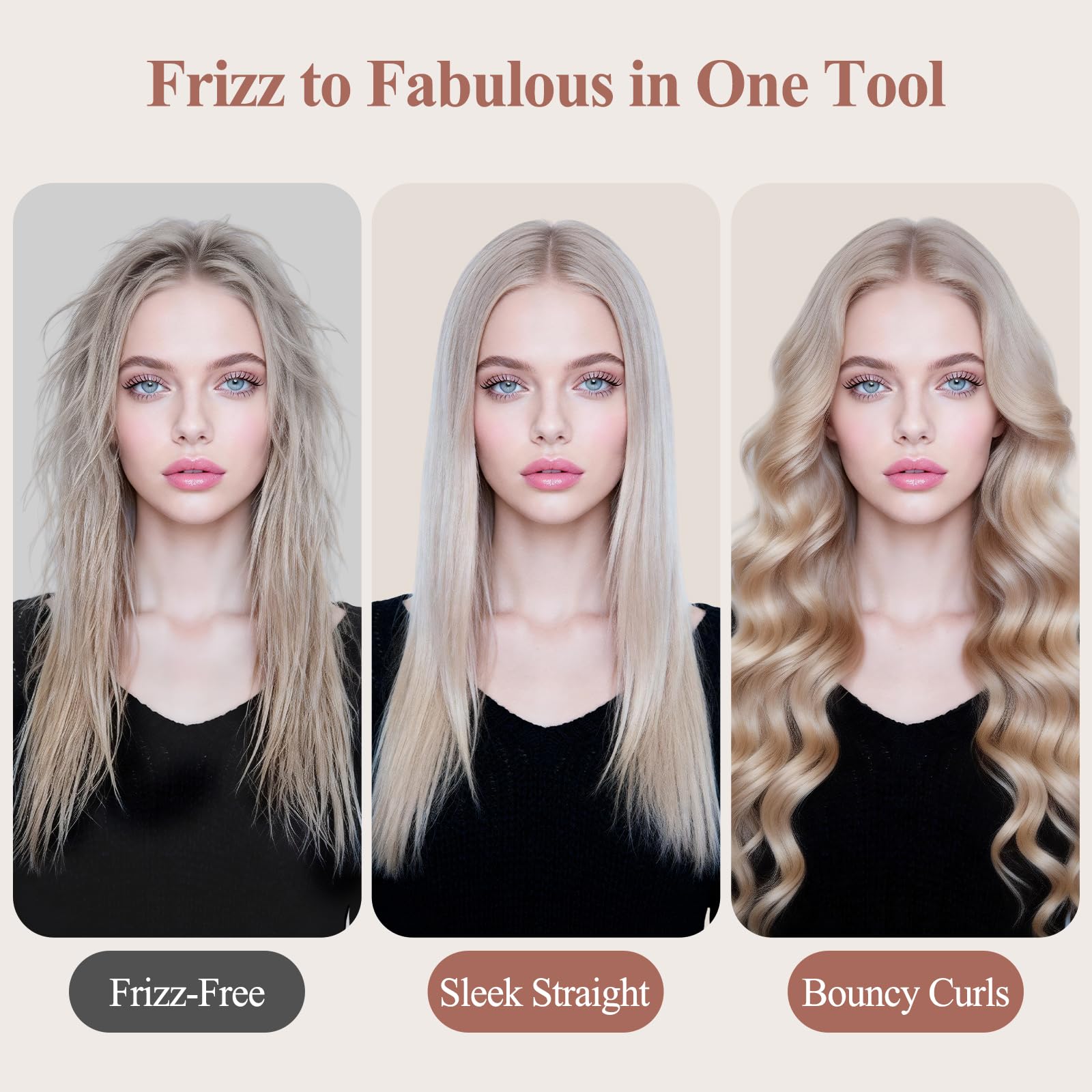 Premium bristles provide smoothness and frizz reduction on all hair textures.