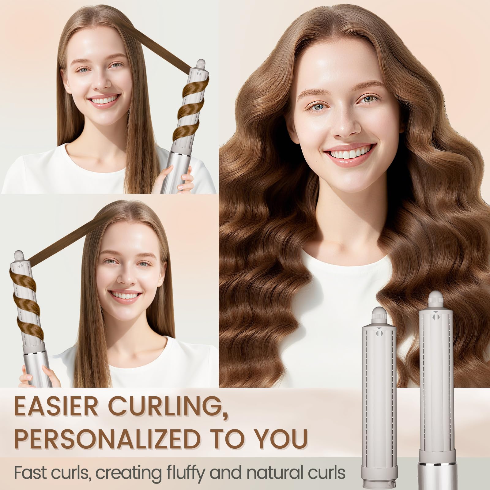 Chivixe 40mm barrel creates looser waves from shoulder-length hair.
