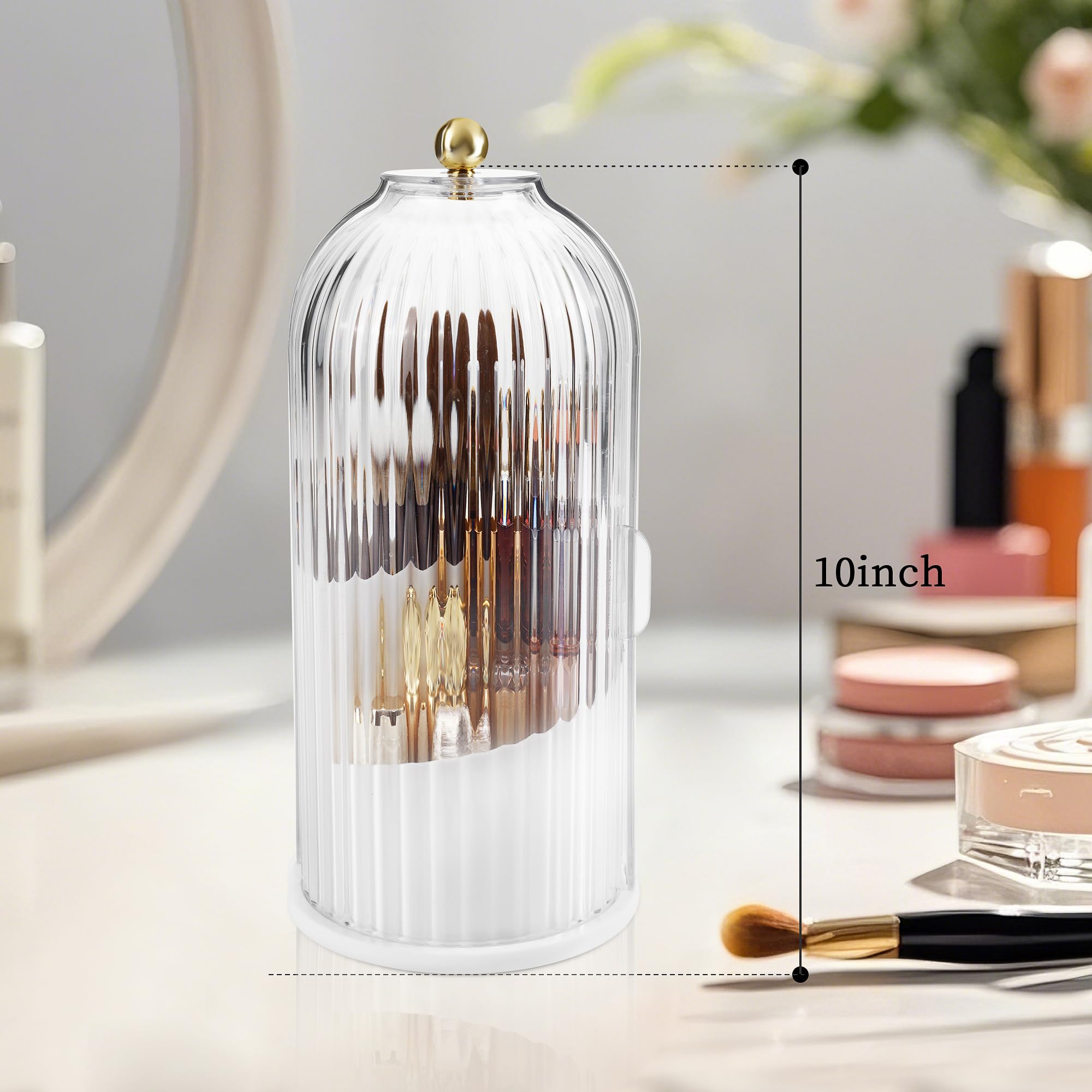 CHIZEKOO dustproof and waterproof brush organizer protects brushes during busy mornings.