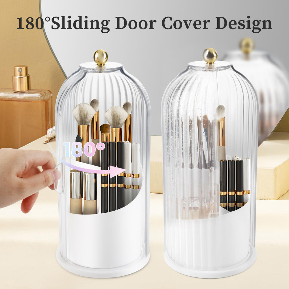 CHIZEKOO three-compartment makeup storage keeps cosmetics neatly separated and easy to reach.