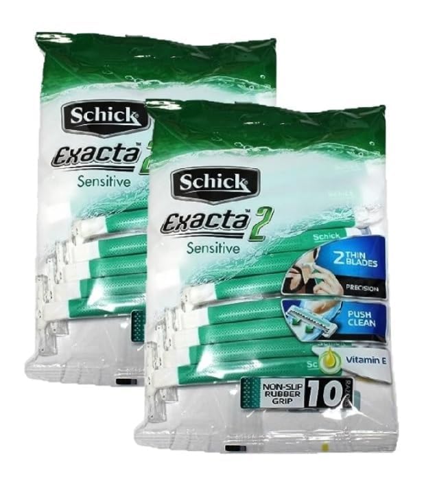 CHLIFE Schick Exacta2 Sensitive Skin razor pack with secure grip for quick shaves