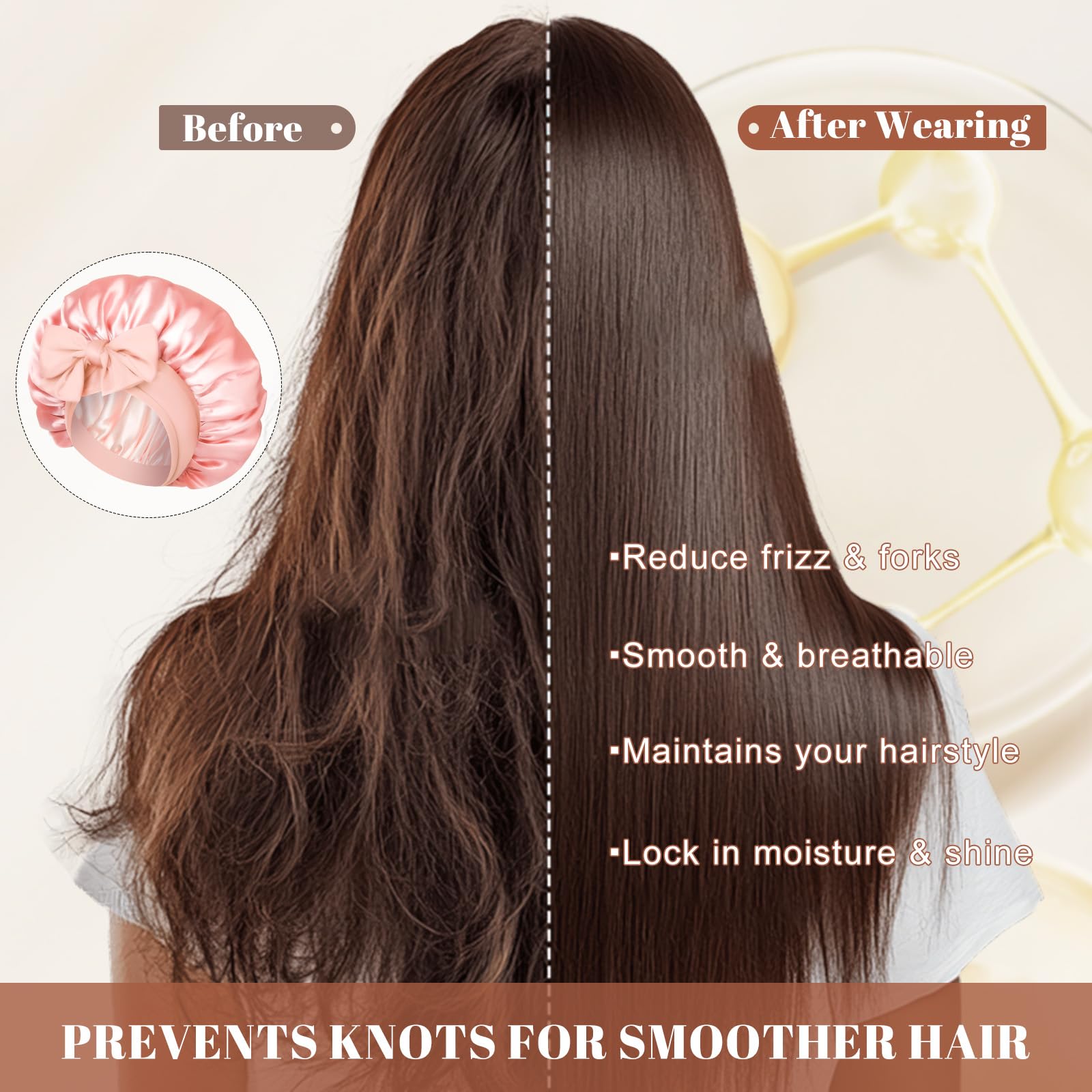 CHLINS bonete satén para dormir, uso versátil para spa, facial y casa.