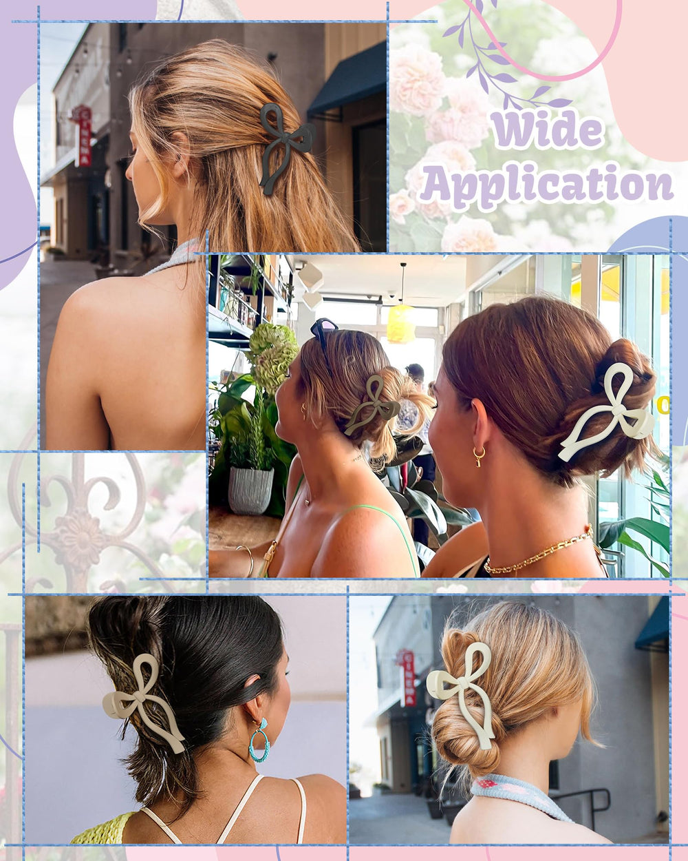 CHLINS four-pack bow clips provides versatile colors to match outfits.