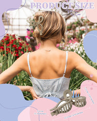 CHLINS bow hair clip in light brown provides wide opening for easy placement.