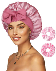 CHLINS reversible satin bonnet front view for overnight hair protection and natural shine.