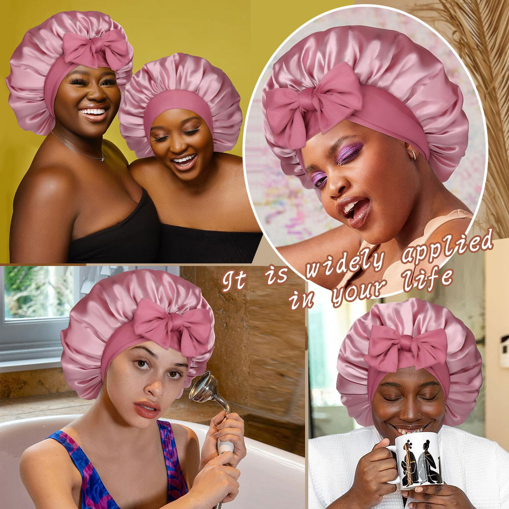 CHLINS bonete de satén para cabello rizado y liso, protección nocturna