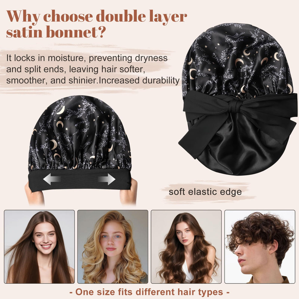 CHLINS bonete de satén ofrece protección nocturna suave para el cabello