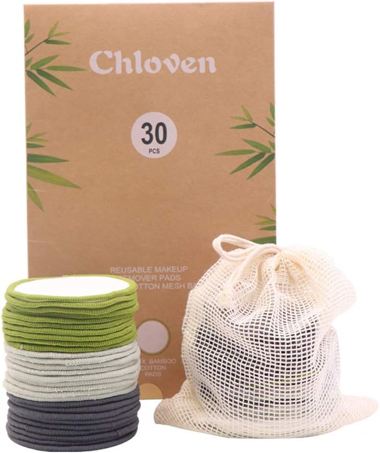 Chloven bamboo charcoal makeup pad in use for gentle makeup removal