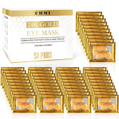 CHMI parches oculares 24K dorado en empaque, cuidado suave para la delicada zona.