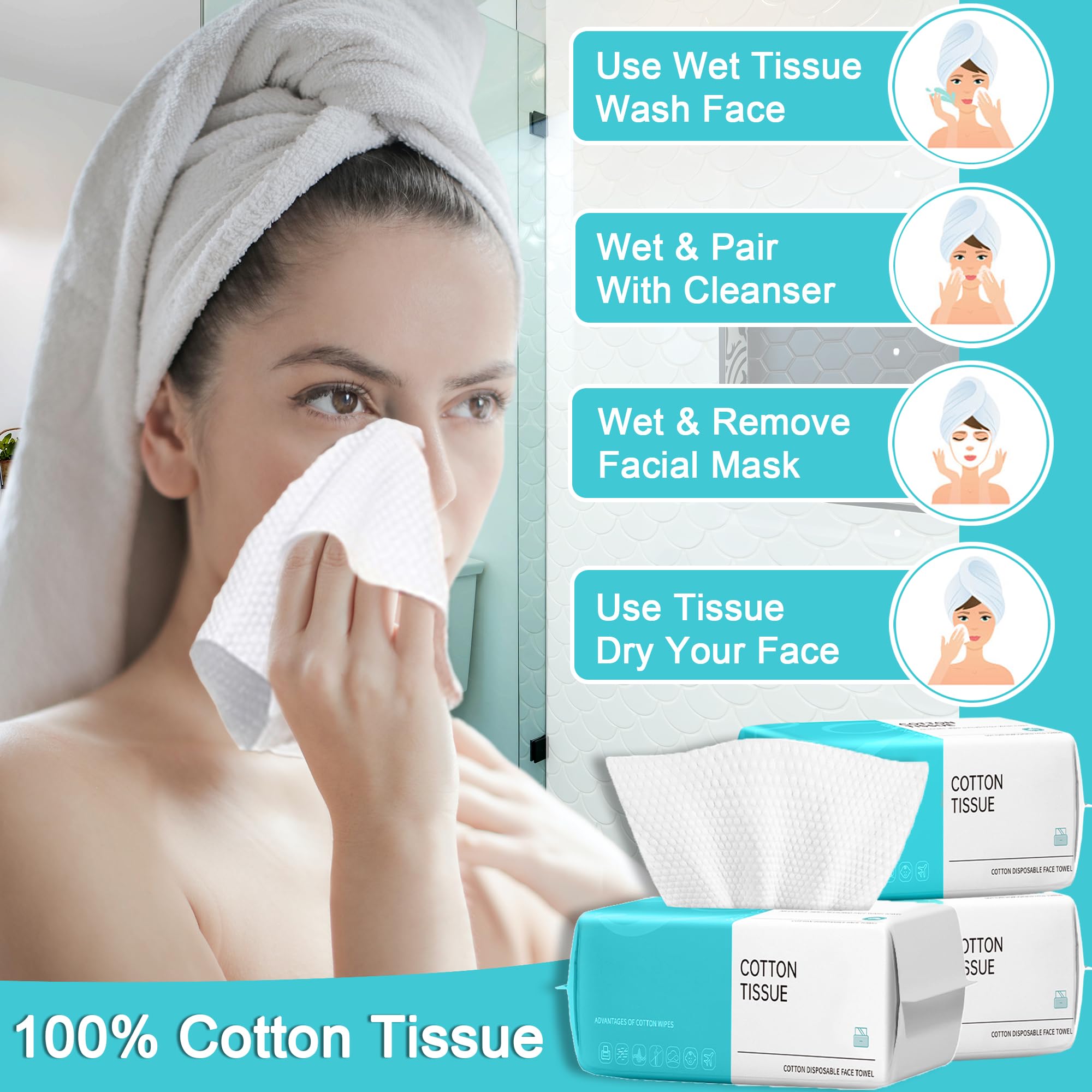 CHNLML disposable face towel absorbent edges showing strong material for reliability