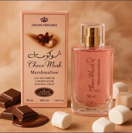 Choco Musk Marshmallow bottle front view, ideal for elegant evening wear.