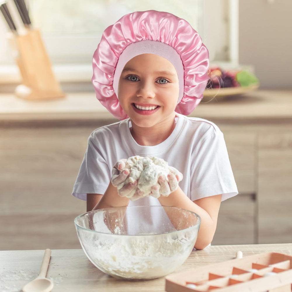 Gorro de satén Choshion para niños cierre ajustable comodidad nocturna