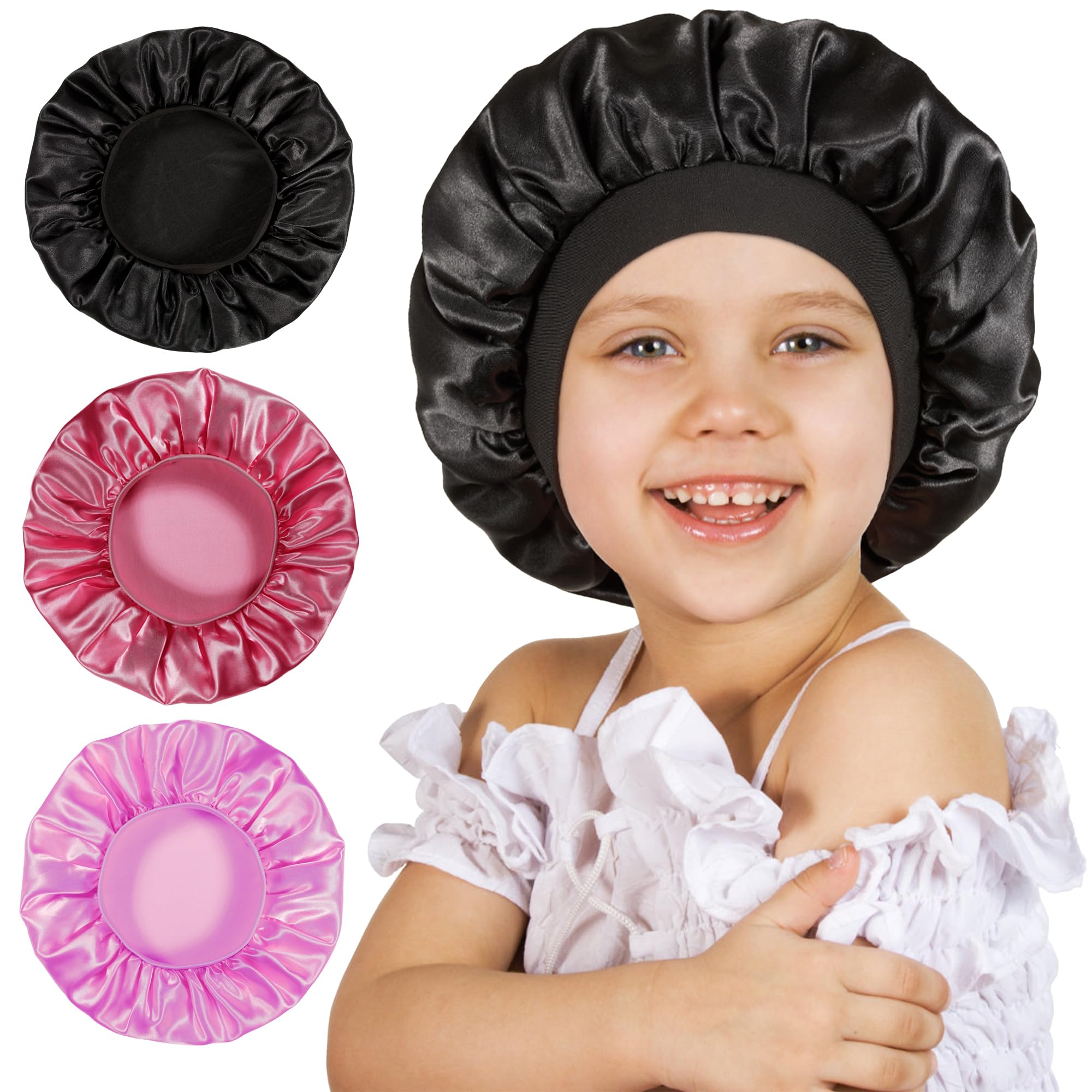Gorro de satén Choshion para niños con diseño adorable protege el cabello al dormir