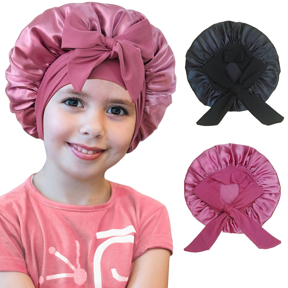 Gorro de seda Choshion para dormir con cinta, suave y cómodo para rizos.