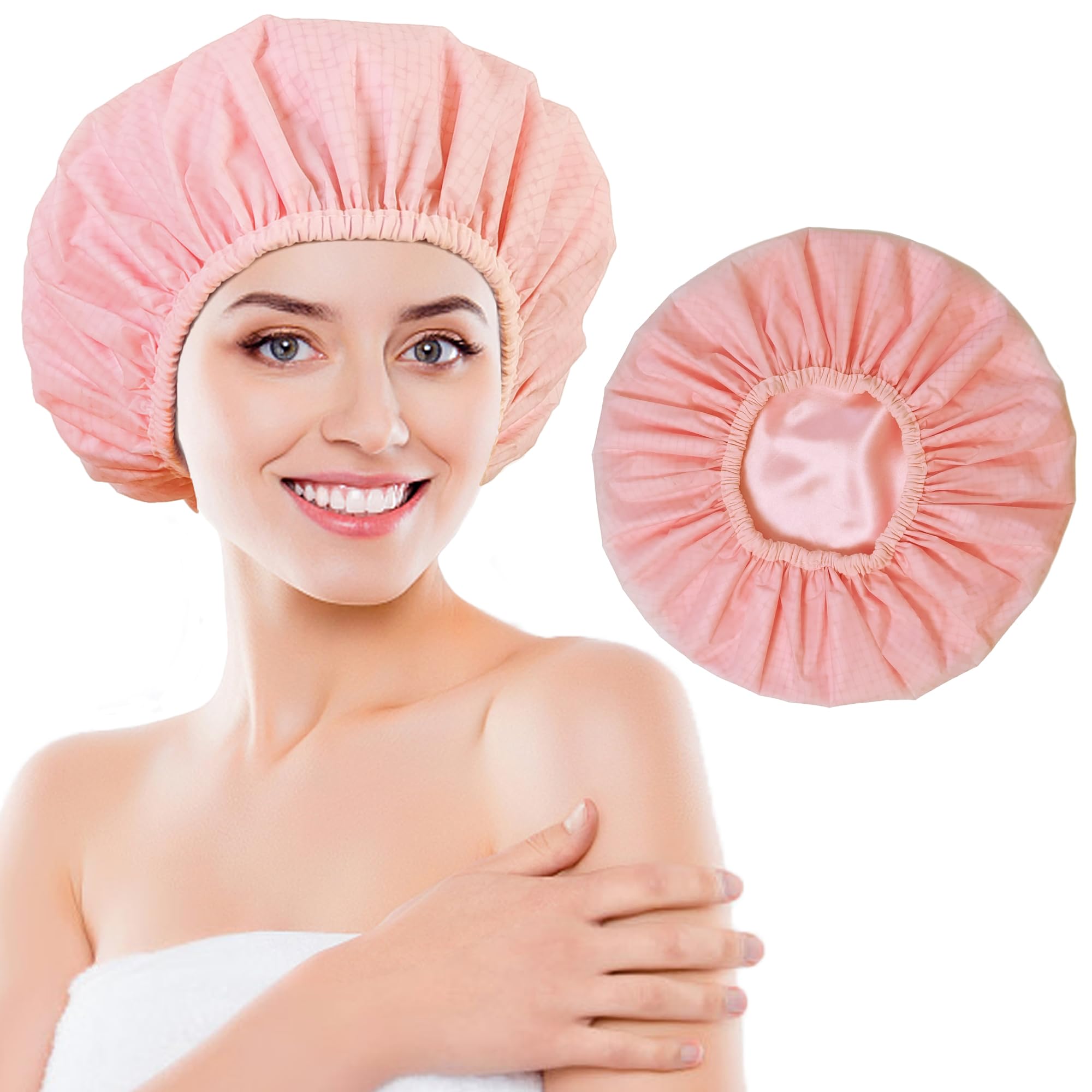 Choshion women's shower cap keeps hair dry during shower