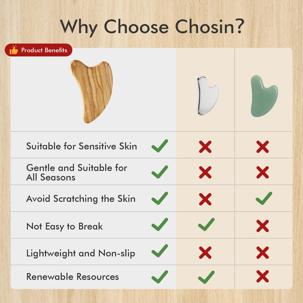 CHOSIN olive wood gua sha for body relief and muscle relaxation after work