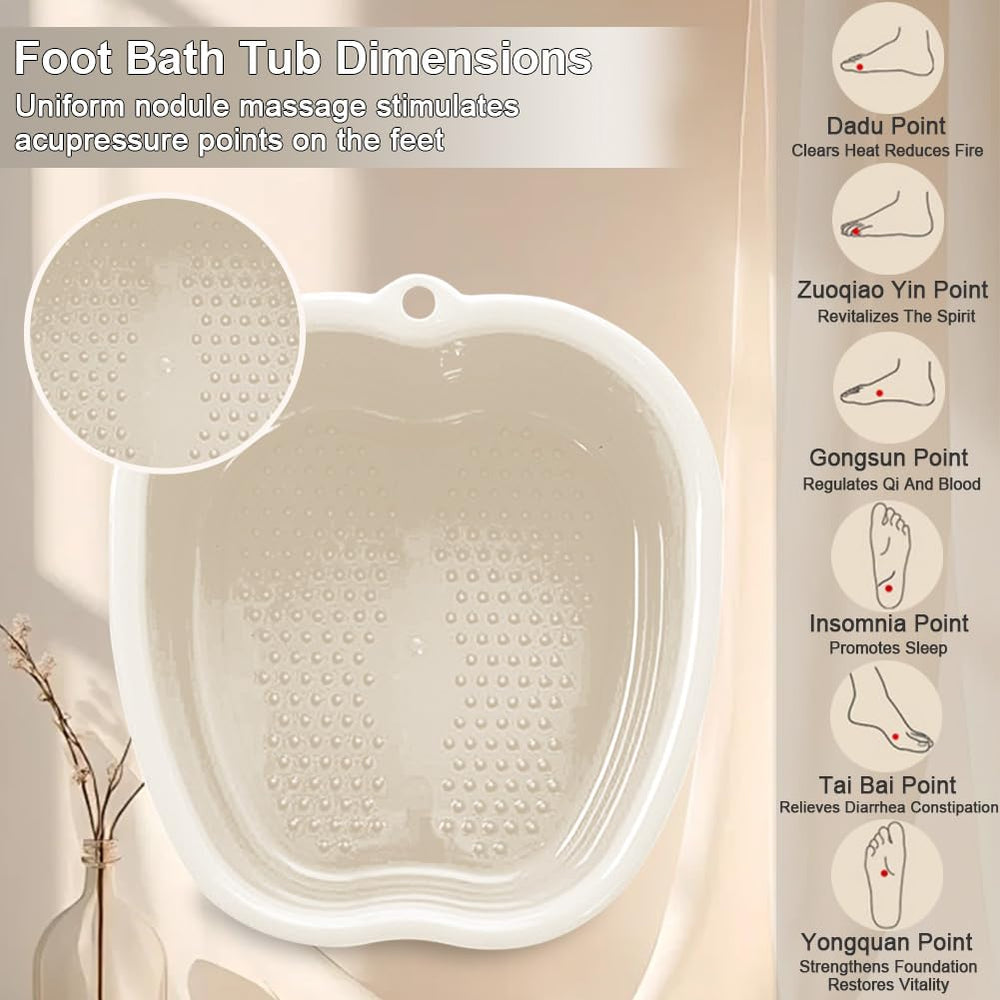 Chpbolly foot bath bucket in use at home illustrating easy comfortable soaking.