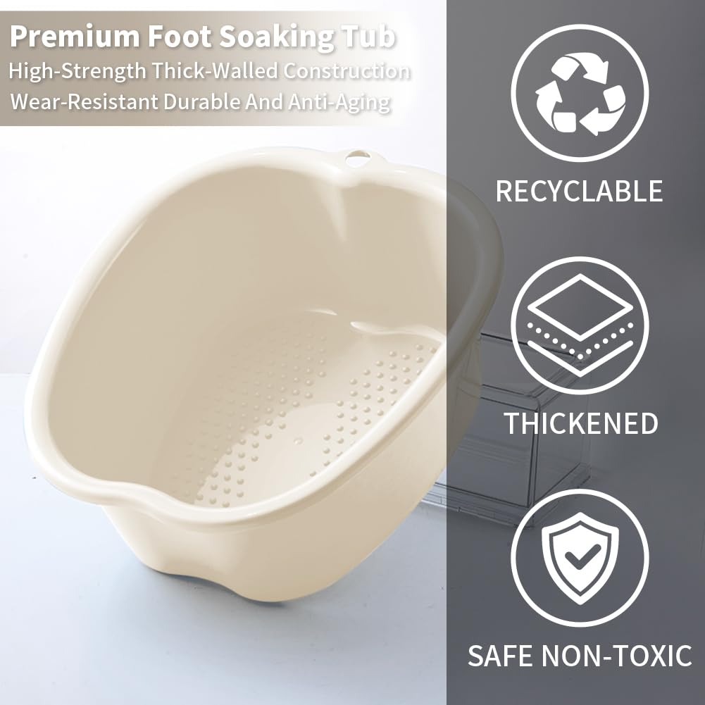 Chpbolly foot soaking tub white wall height enables comfortable immersion.