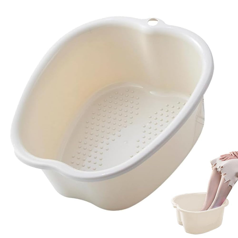 Chpbolly foot soaking tub large-size white side view highlighting sturdy construction for at-home spa.