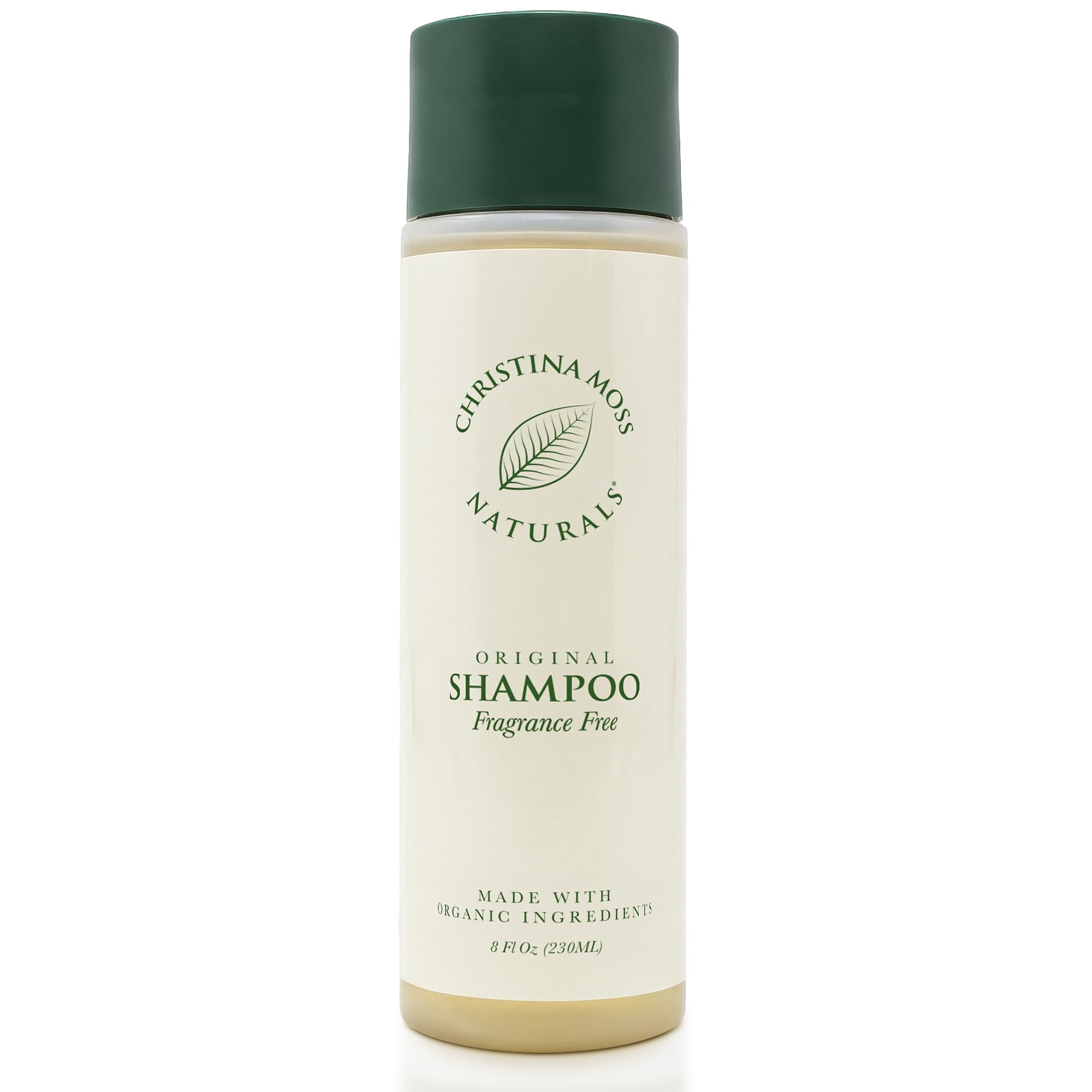 Christina Moss Naturals Shampoo bottle—fragrance-free formula for sensitive scalps